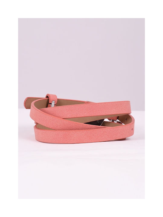 Women's thin suede belt Coral