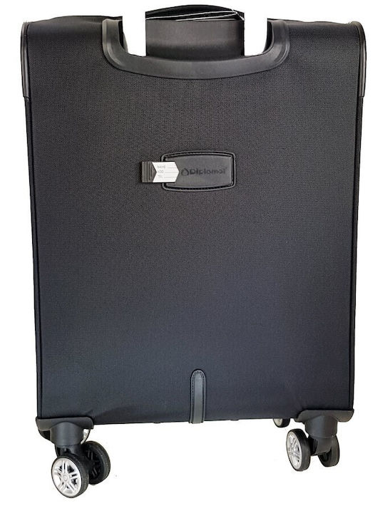 Diplomat Cabin Travel Suitcase Fabric Black with 4 Wheels Height 55cm ZC998