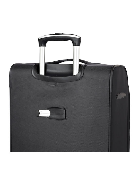 Diplomat Cabin Travel Suitcase Fabric Black with 4 Wheels Height 55cm ZC998