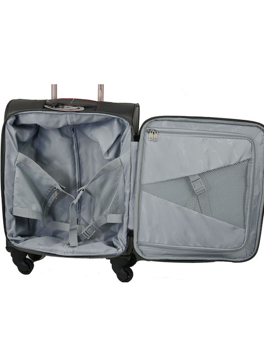 Diplomat Small The Athens Collection Cabin Fabric Blue Suitcase With 4 Wheels Height 53cm