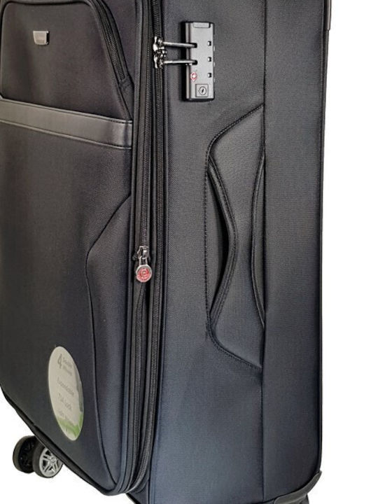 Diplomat Medium The Atlanta Collection Medium Fabric Black Suitcase With 4 Wheels Height 68cm