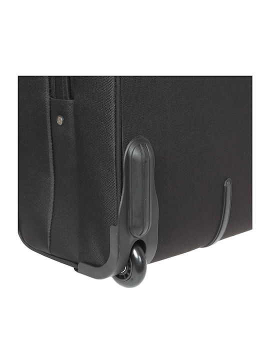 Diplomat Medium Fabric Black Suitcase With 2 Wheels Height 61cm