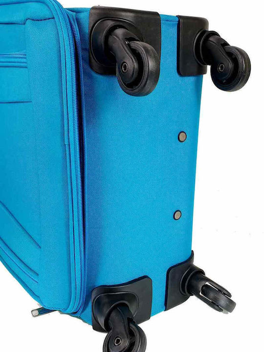 Diplomat Small The Quattre Collection Cabin Fabric Turquoise Suitcase With 4 Wheels Height 55cm