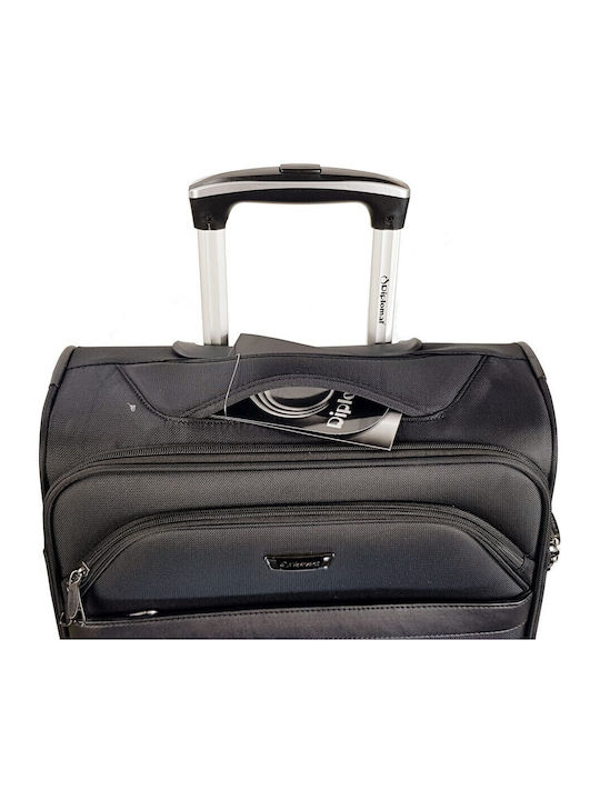 Diplomat Medium The Atlanta Collection Medium Fabric Black Suitcase With 4 Wheels Height 68cm