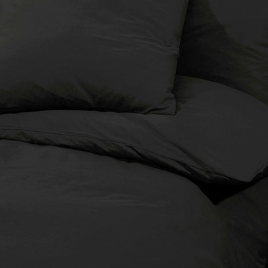 vidaXL Σετ Παπλωματοθήκη Υπέρδιπλη με 2 Μαξιλαροθήκες 220x240cm Μαύρο