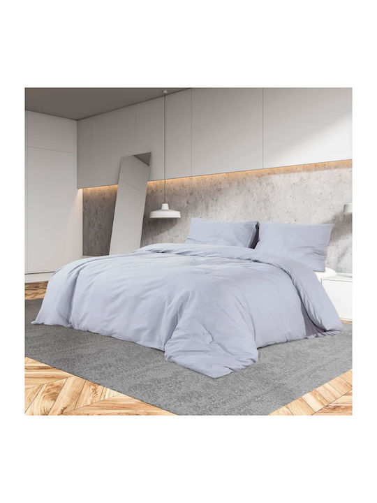 vidaXL Duvet Cover Set King Size with 2 Pillowcases 260x240 Grey