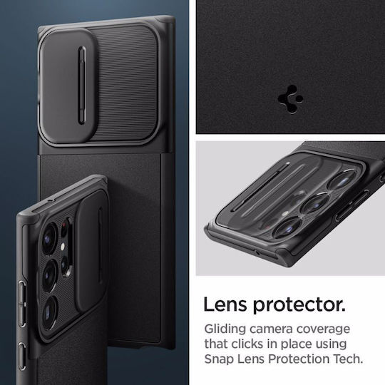 Spigen Optik Armor Back Cover Plastic 2mm Black (Galaxy S23 Ultra)