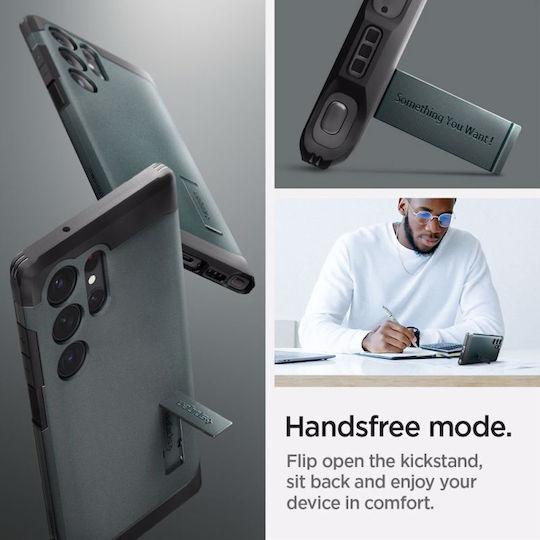 Spigen Tough Armor Back Cover Plastic 2mm Abyss Green (Galaxy S23 Ultra)