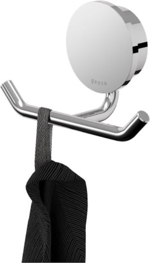Geesa Opal Double Wall-Mounted Bathroom Hook ​4.6x4.6cm Silver