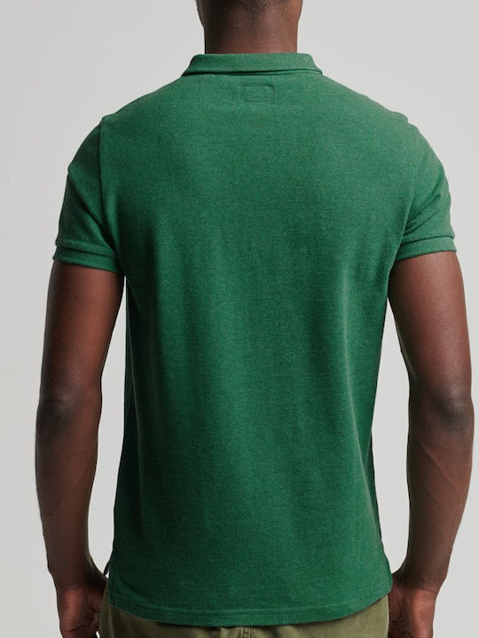 Superdry Ανδρικό T-shirt Polo Πράσινο