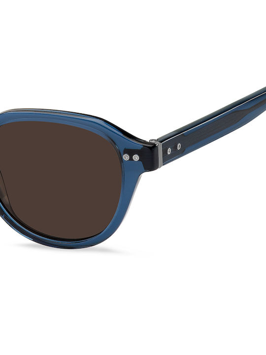 Tommy Hilfiger Men's Sunglasses with Blue Plastic Frame and Brown Lens TH1970/S PJP/70