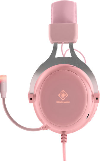 Deltaco PH85 Over Ear Gaming Headset με σύνδεση 2x3.5mm / USB Ροζ