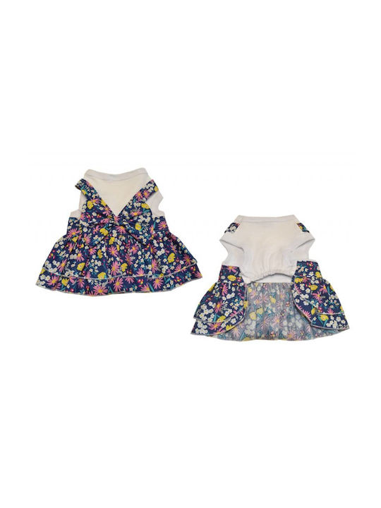 Woofmoda Dog Dress Dog Dress "Floral" Blue Medium 28cm 922-1101-1100-3