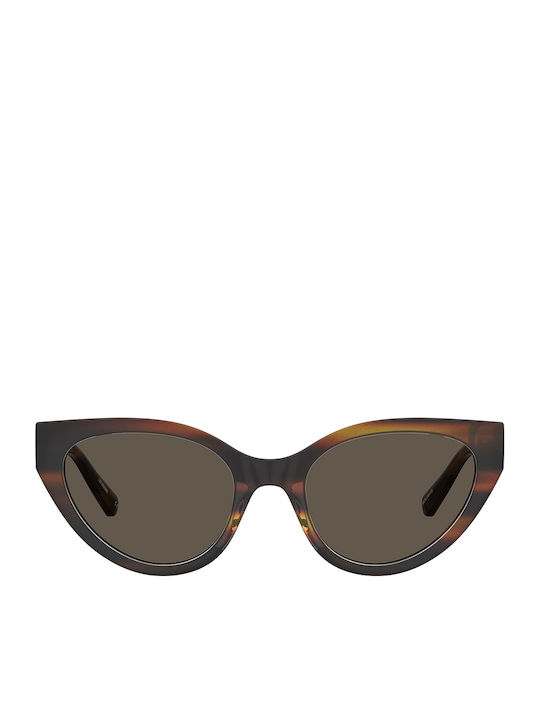 Moschino Women's Sunglasses with Brown Tartaruga Plastic Frame and Brown Lens MOL064/S 05L/70