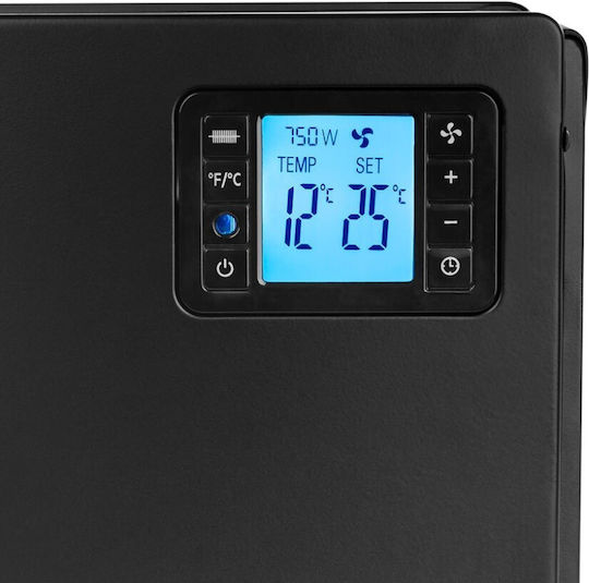 N'Oveen Convector Heater Floor 2000W with Electronic Thermostat 60x37.5cm Black