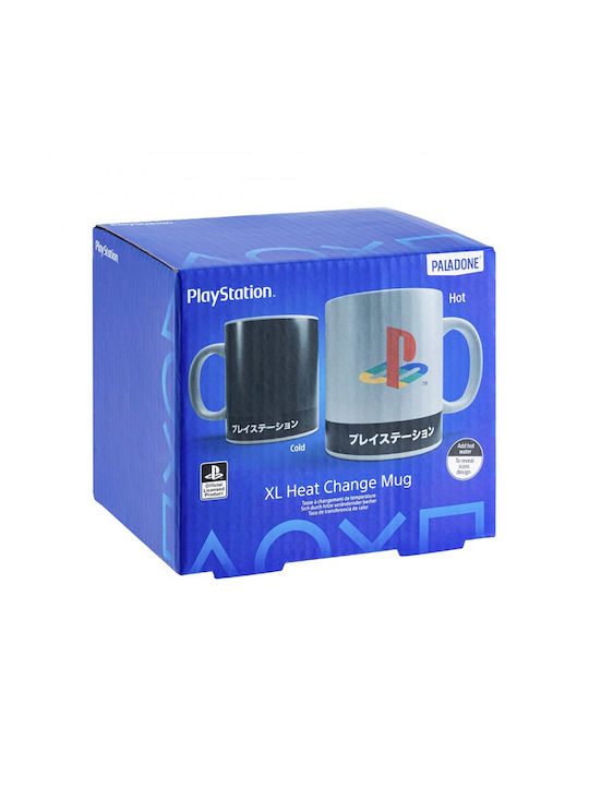 Paladone Playstation Heritage Wärmewechsel Tasse Keramik Schwarz 1Stück