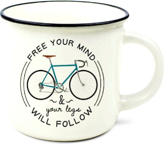Legami Milano Cup-Puccino Bike Κούπα Κεραμική Λευκή 350ml