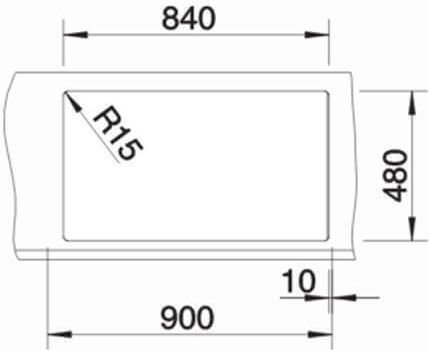 Blanco Metra 9 525936 Drop-In Мивка Ляв от Синтетичен Гранит Ш86xД50см Черно