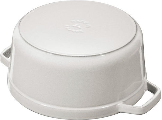 Staub La Cocotte Deep Pot Cast Iron 5.2L / 24cm White