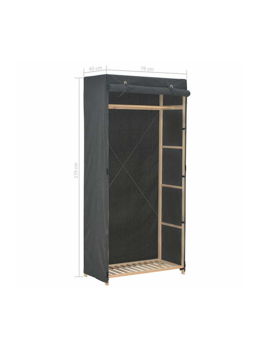 vidaXL Fabric Wardrobe in Gray Color 79x40x170cm