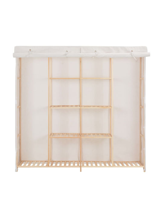 vidaXL Fabric Wardrobe with Shelves in White Color 170x40x173cm