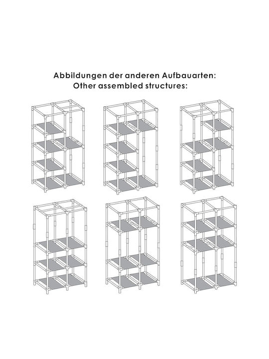 Songmics Fabric Wardrobe with Zipper and Shelves in Black Color 88x45x170cm
