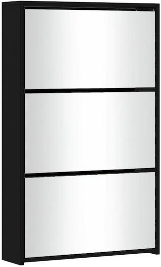 Wooden Shoe Cabinet Black L63xD17xH102.5cm