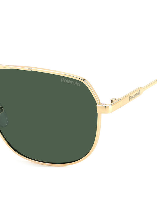 Polaroid Men's Sunglasses with Gold Metal Frame and Green Polarized Lens PLD6195/S/X J5G/UC