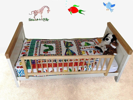 Childhome Πτυσσόμενο Προστατευτικό Κάγκελο Κρεβατιού από Ξύλο Natural 120x32.5x40εκ.