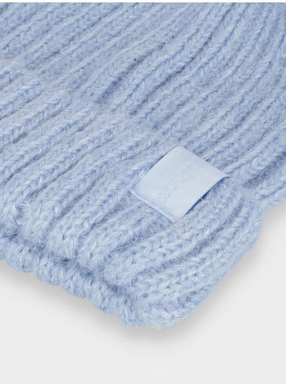 Pom Pom Beanie Γυναικείος Σκούφος Πλεκτός σε Γαλάζιο χρώμα
