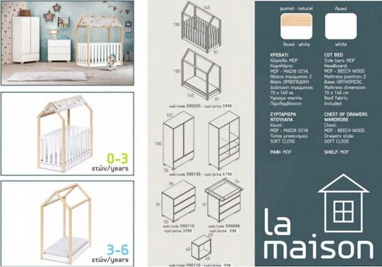 Casababy Cununie Polimorfă Montessori La Maison Alb Natural