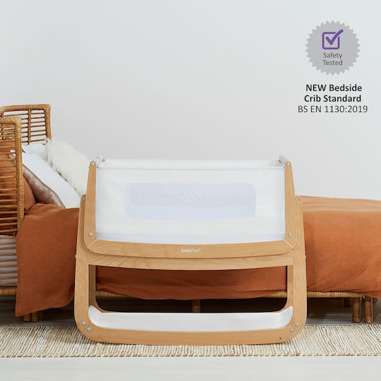 Snuz Wiege SnuzPod 4 mit Matratze und Seitlicher Öffnung Natural