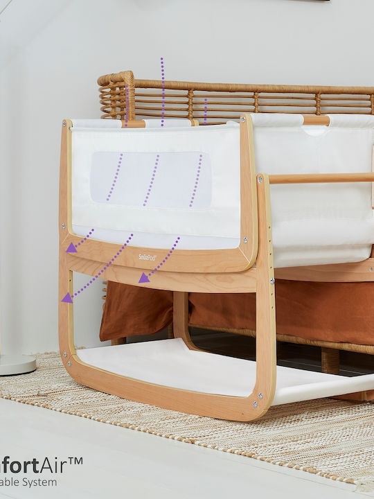 Snuz Leagăn SnuzPod 4 cu Saltea și Deschidere Laterală Natural