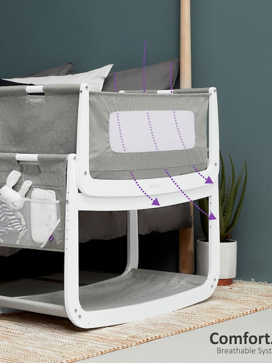 Snuz Cradle SnuzPod 4 with Mattress and Side Opening Dusk Grey