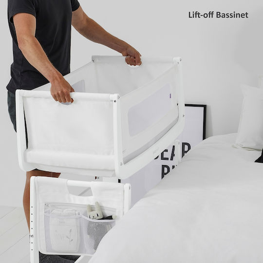 Snuz Λίκνο SnuzPod 4 White με Στρώμα και Πλαϊνό Άνοιγμα