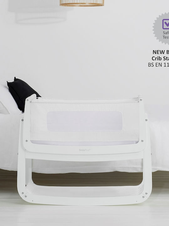 Snuz Cradle SnuzPod 4 with Mattress and Side Opening White