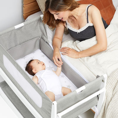 Snuz Cradle SnuzPod 4 with Mattress and Side Opening Dusk Grey