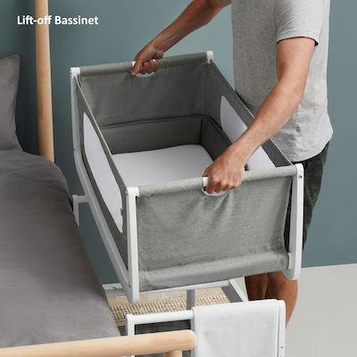Snuz Cradle SnuzPod 4 with Mattress and Side Opening Dusk Grey