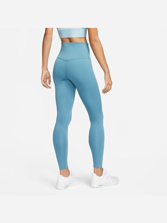 Nike Dri-Fit Ausbildung Frauen Lang Leggings Hochgeschnitten Blau