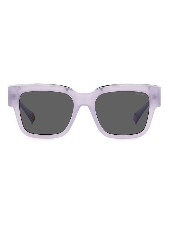 Polaroid Sonnenbrillen mit Lila Rahmen und Gray Polarisiert Linse PLD6198/S 789/M9