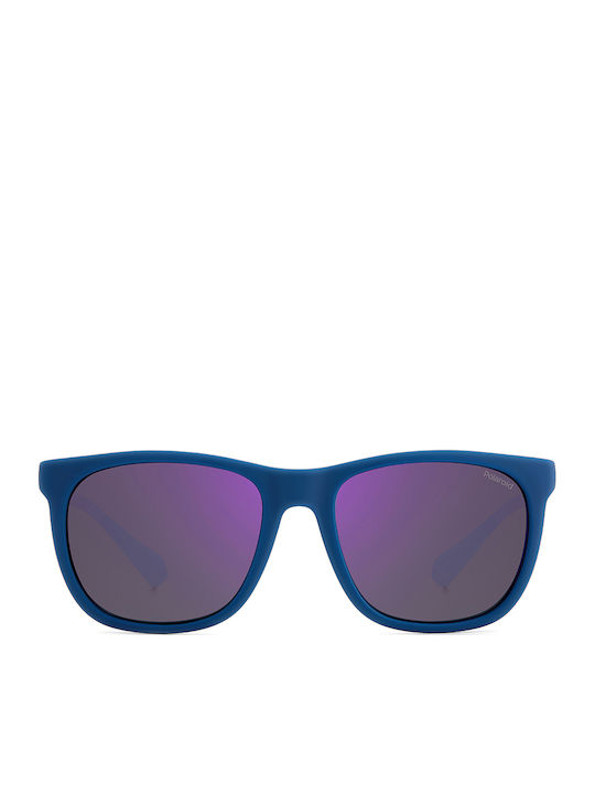 Polaroid Unisex Sunglasses with Purple Plastic Frame and Purple Polarized Mirror Lens PLD2140/S 802/MF