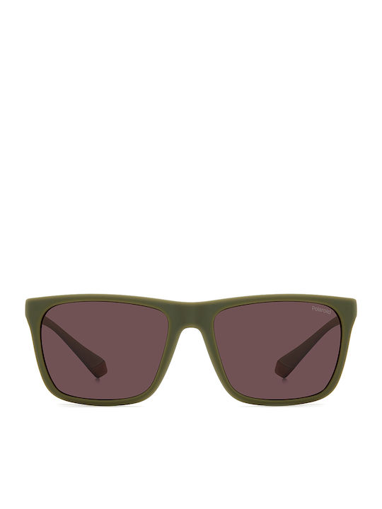 Polaroid Men's Sunglasses with Green Plastic Frame and Brown Polarized Lens PLD2141/S 0L9/KL