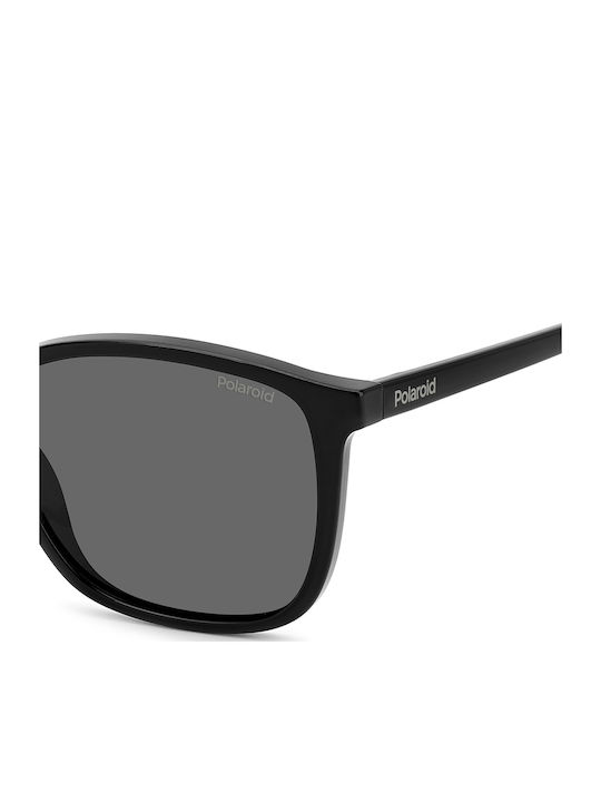 Polaroid Men's Sunglasses with Black Horn-Rimmed Frame and Grey Polarized Lens PLD4139/S 807/M9