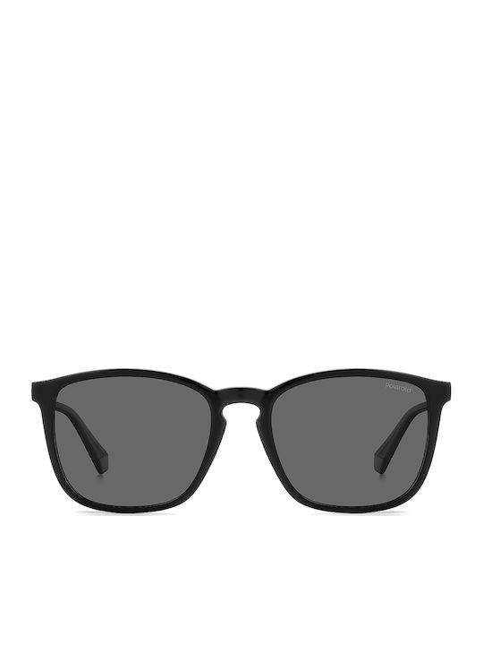 Polaroid Men's Sunglasses with Black Horn-Rimmed Frame and Grey Polarized Lens PLD4139/S 807/M9