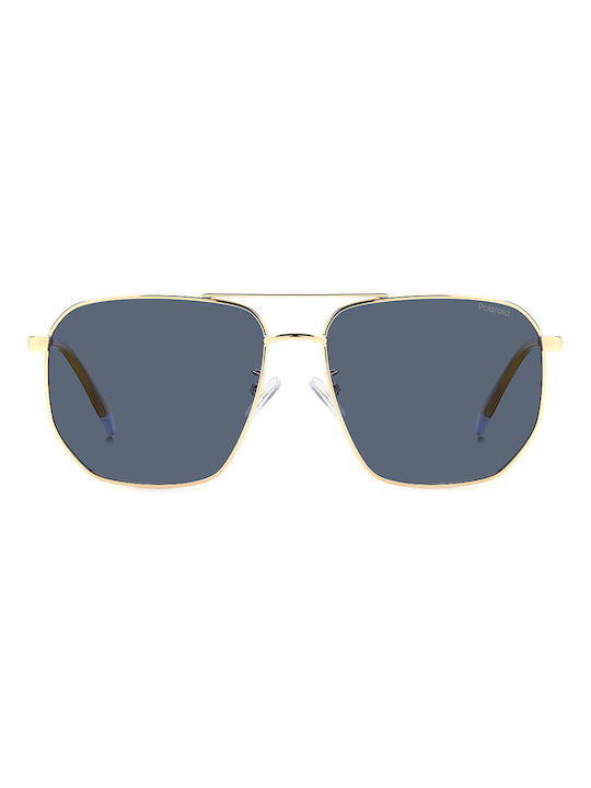 Polaroid Sonnenbrillen mit Gold Rahmen und Blau Polarisiert Linse PLD4141/G/S/X LKS/C3