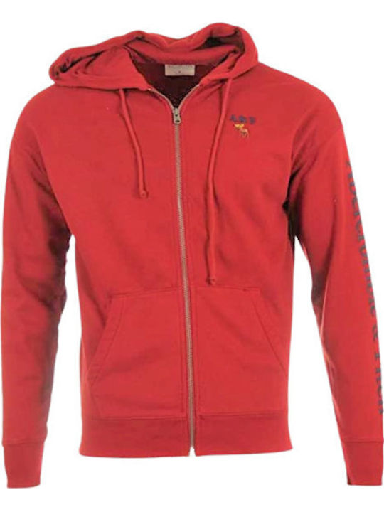 Red Hooded Cardigan