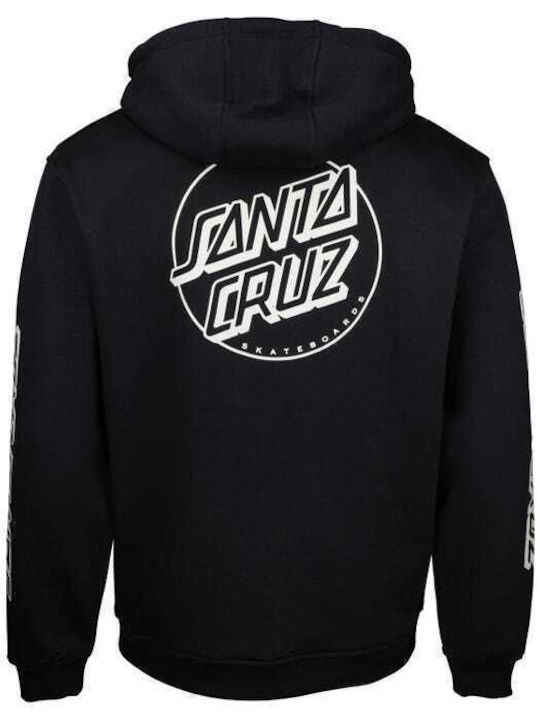 Santa Cruz Men's Sweatshirt with Hood and Pockets Black