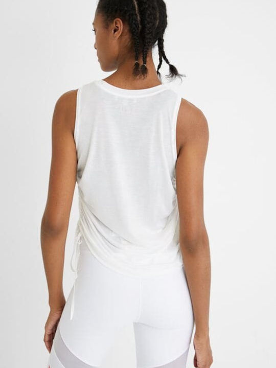 Desigual Drawstring Women's Athletic Blouse Sleeveless White