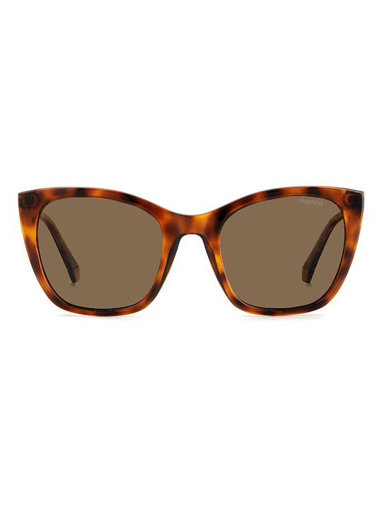 Polaroid Women's Sunglasses with Brown Tartaruga Frame and Brown Polarized Lens PLD4144/S/X 086/SP