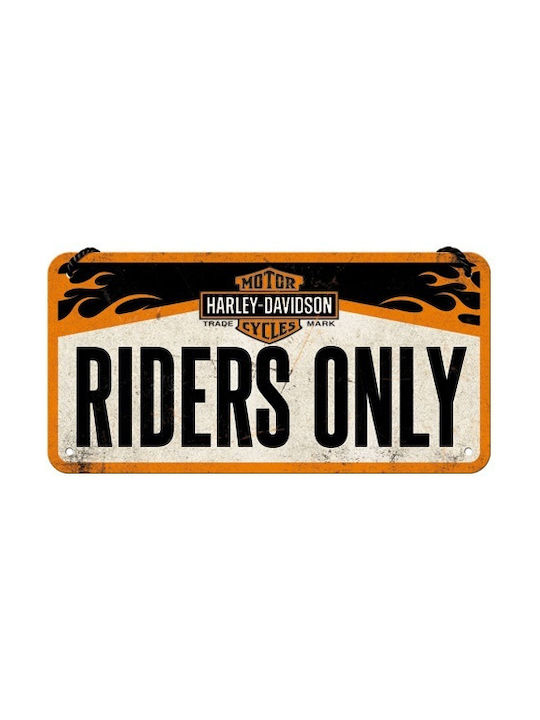 Nostalgic Art Unterschrift Wanddekoration aus Metallisch Harley-Davidson H-D - Riders Only 20x1x10cm 1pcs